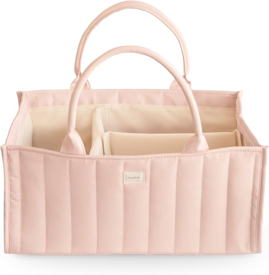 mushie Baby Diaper Caddy | Newborn Essentials Organizer for Diaper Changing Station (Blush) | Amazon (US)