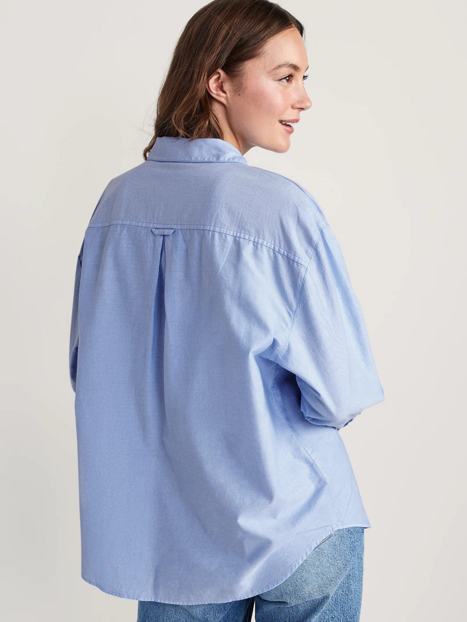 Oversized Button-Down Boyfriend Shirt | Old Navy (US)