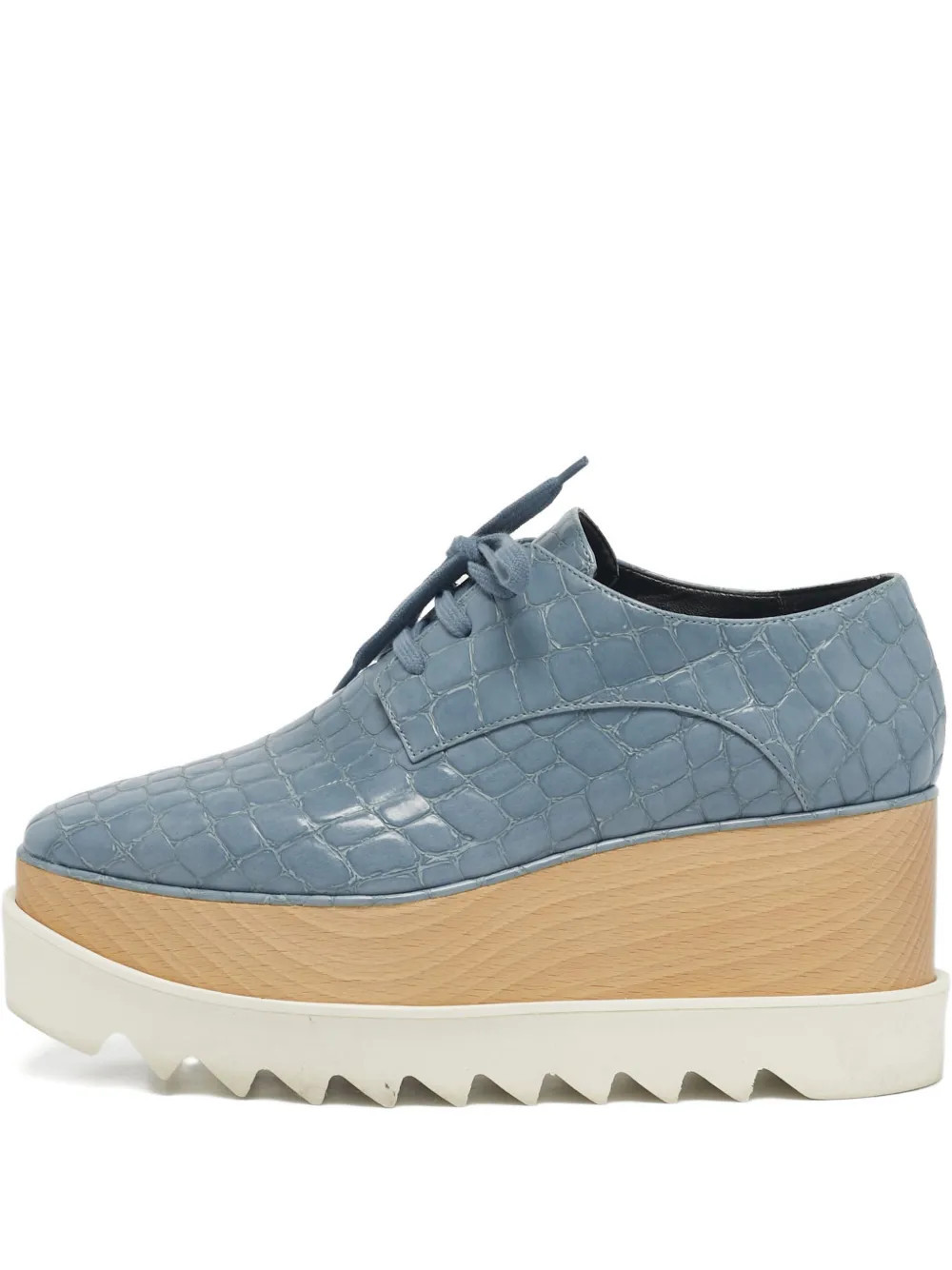 Stella McCartney Pre-Owned Elyse leather platform sneakers - Blue | Farfetch Global