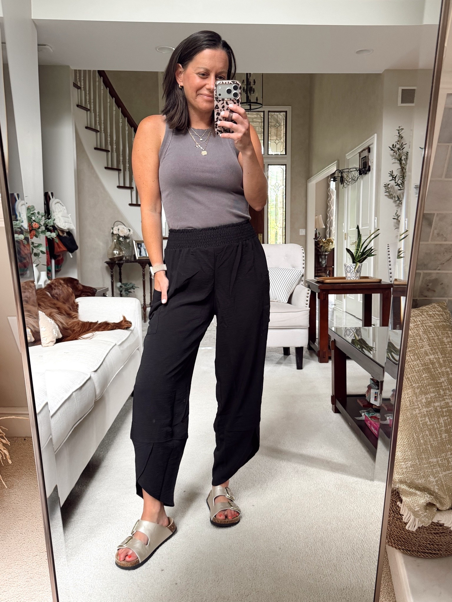 Summer Mom outfit of the day! Pants run true to size. I am in a small and I am 5‘4“. Tank runs small I sized up to a medium. 

￼

#LTKootd #LTKmomlife #LTKOver40