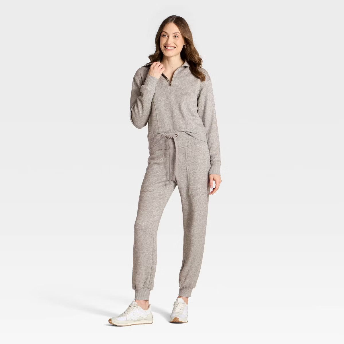 Women's High-Rise Knit Joggers - Universal Thread™ Heather Gray L | Target