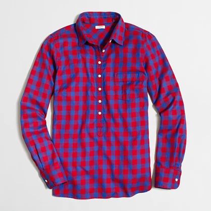 Factory plaid popover shirt in flannel | J.Crew Factory