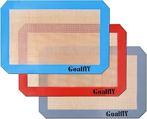 Small Silicone Baking Mat Sheet (11.8 x 7.8 IN), 3 Pieces Non-stick Baking Mat Set, Reusable Sili... | Amazon (US)