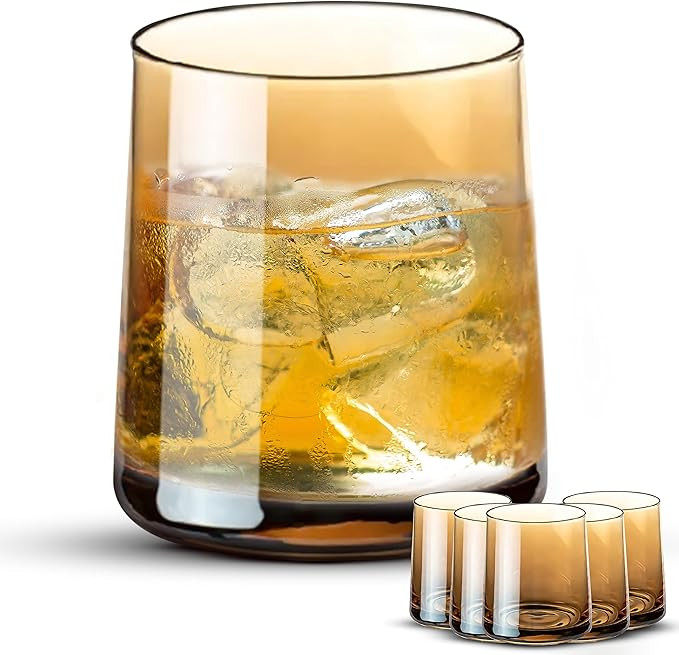 Laurel & Nash Old Fashioned Cocktail Bar Whiskey Glasses Set of 6 - Juice Glasses - Whiskey Glass... | Amazon (US)