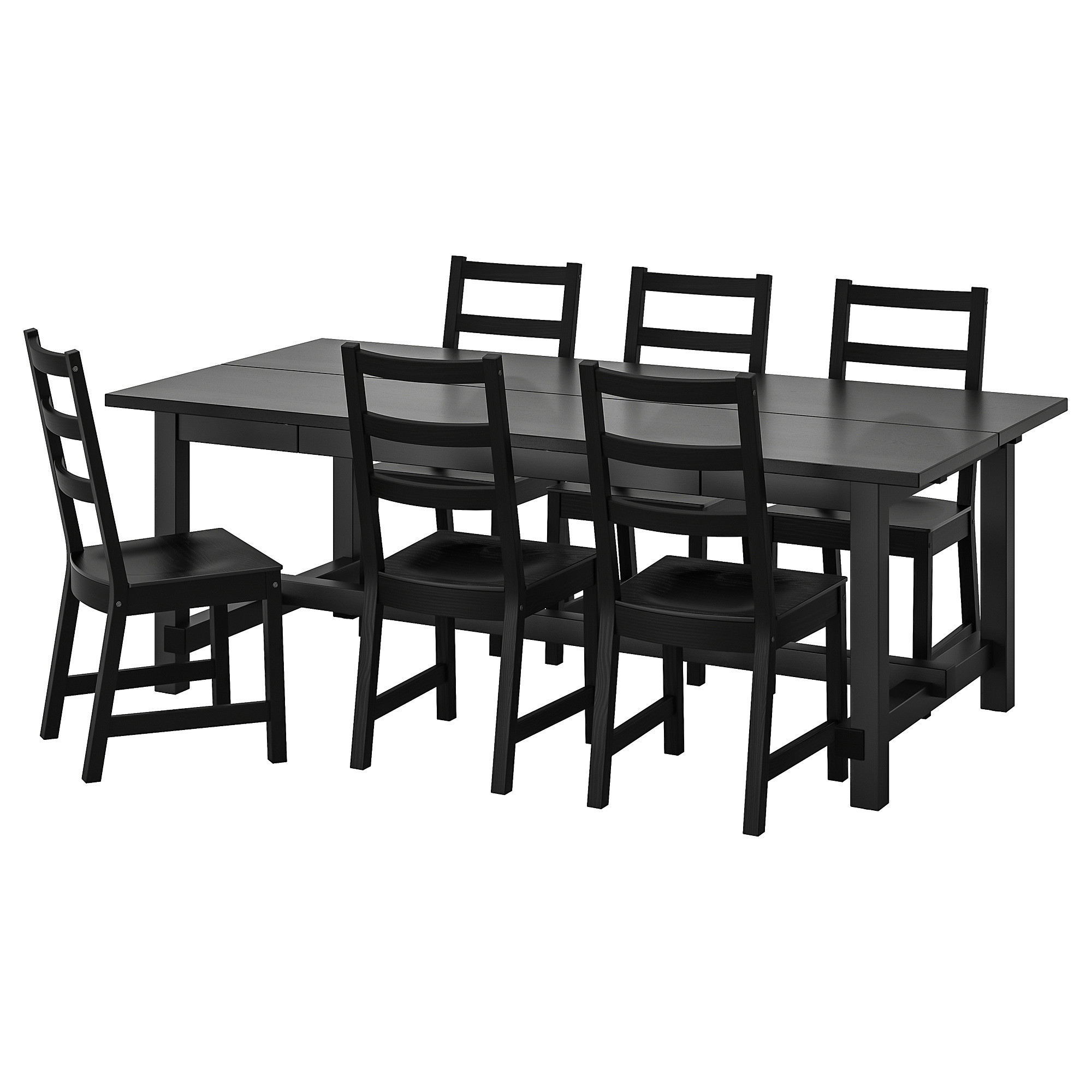 NORDVIKEN / NORDVIKEN Table and 6 chairs, black/black, 82 5/8/113 3/4x41 3/8 " | IKEA US