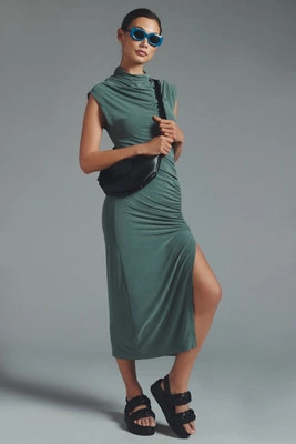 The Maya Ruched Cowl-Neck Dress: Cupro Edition | Anthropologie (US)