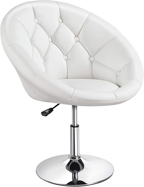 Yaheetech Adjustable Modern Round Tufted Back Chair Tilt Swivel Chair Vanity Chair Barstool Loung... | Amazon (US)