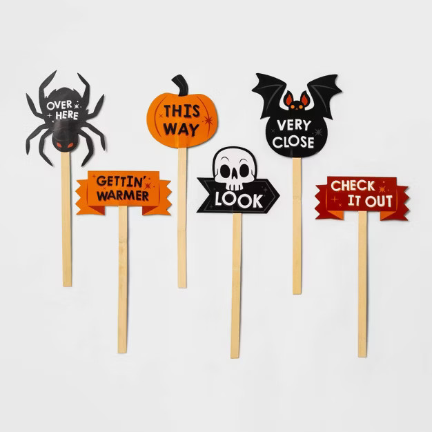 6ct Scavenger Hunt Paper Yard Stake Pack Halloween Party Favors - Hyde & EEK! Boutique™ | Target