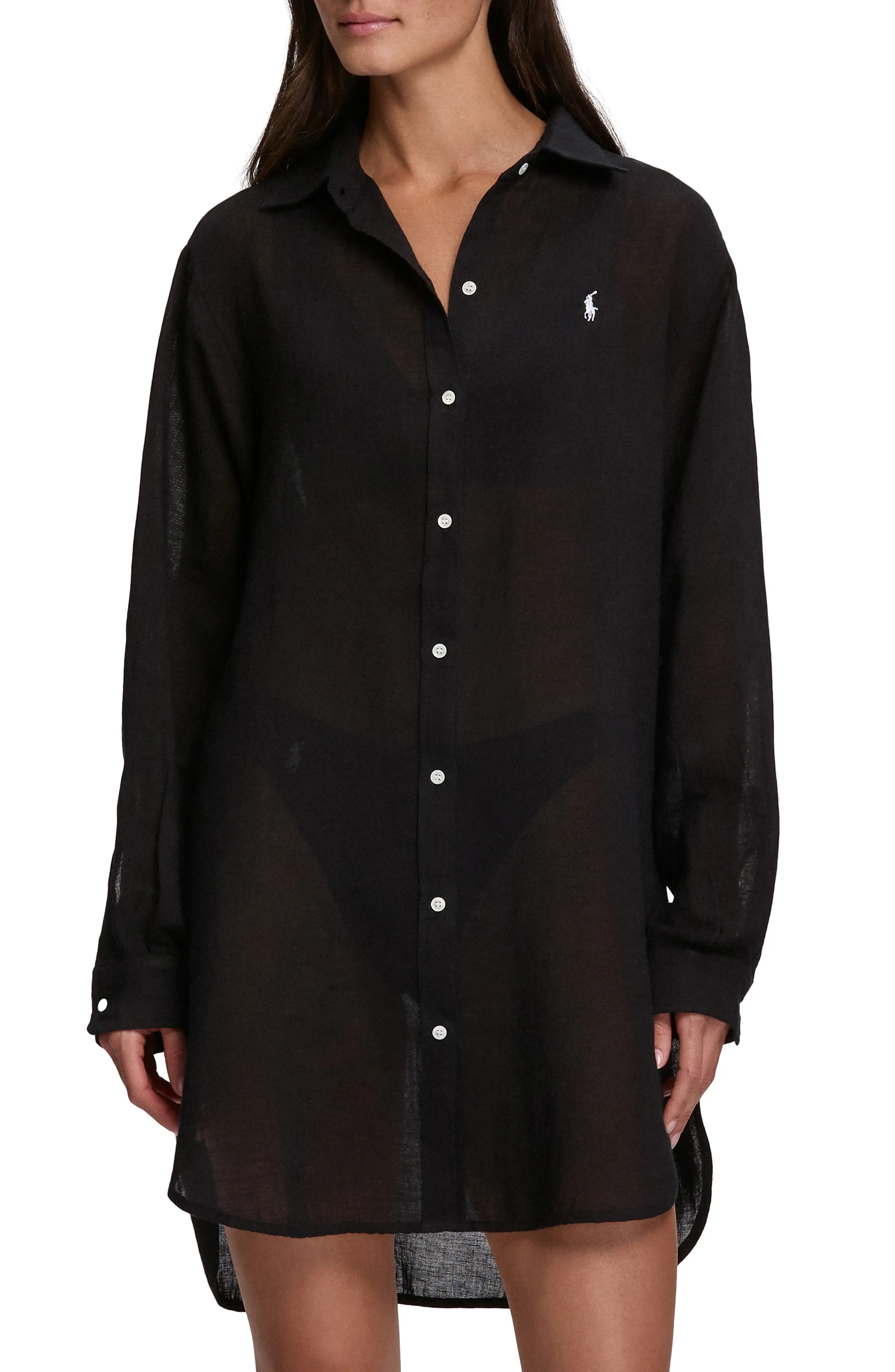 Boyfriend Long Sleeve Cover-Up Tunic (Women) | Nordstrom | Nordstrom