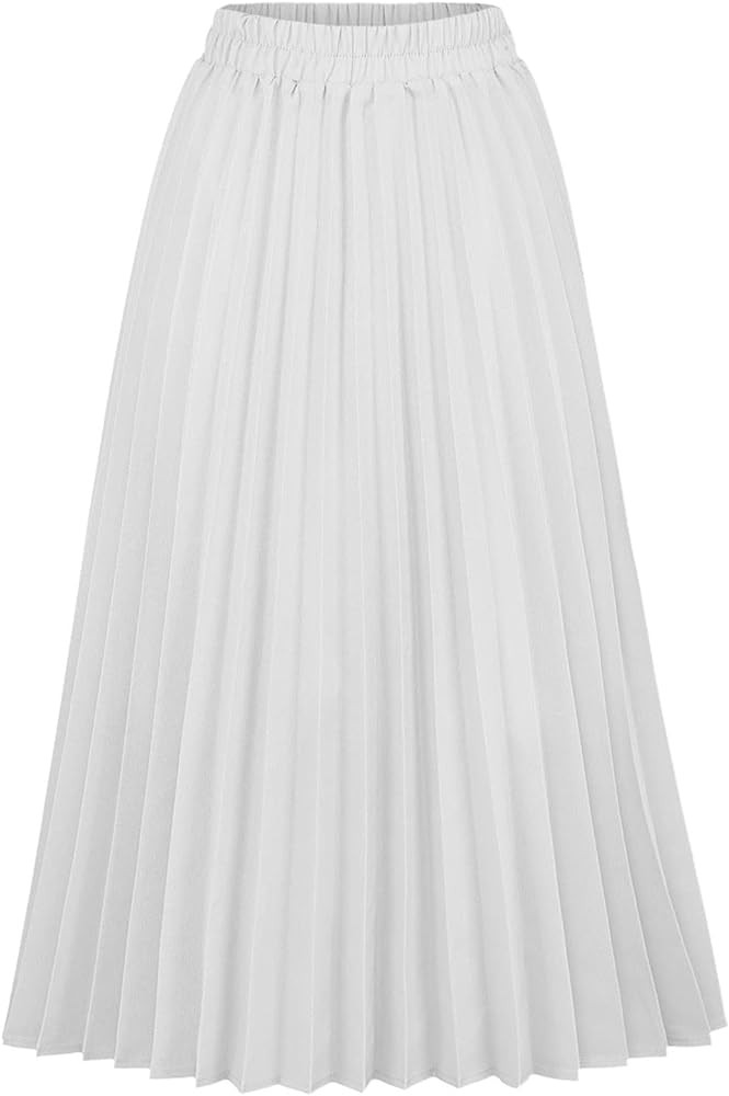 CHARTOU Womens Chic Elastic High Waisted A Line Leopard Print Pleated Shirring Midi-Long Skirt | Amazon (US)