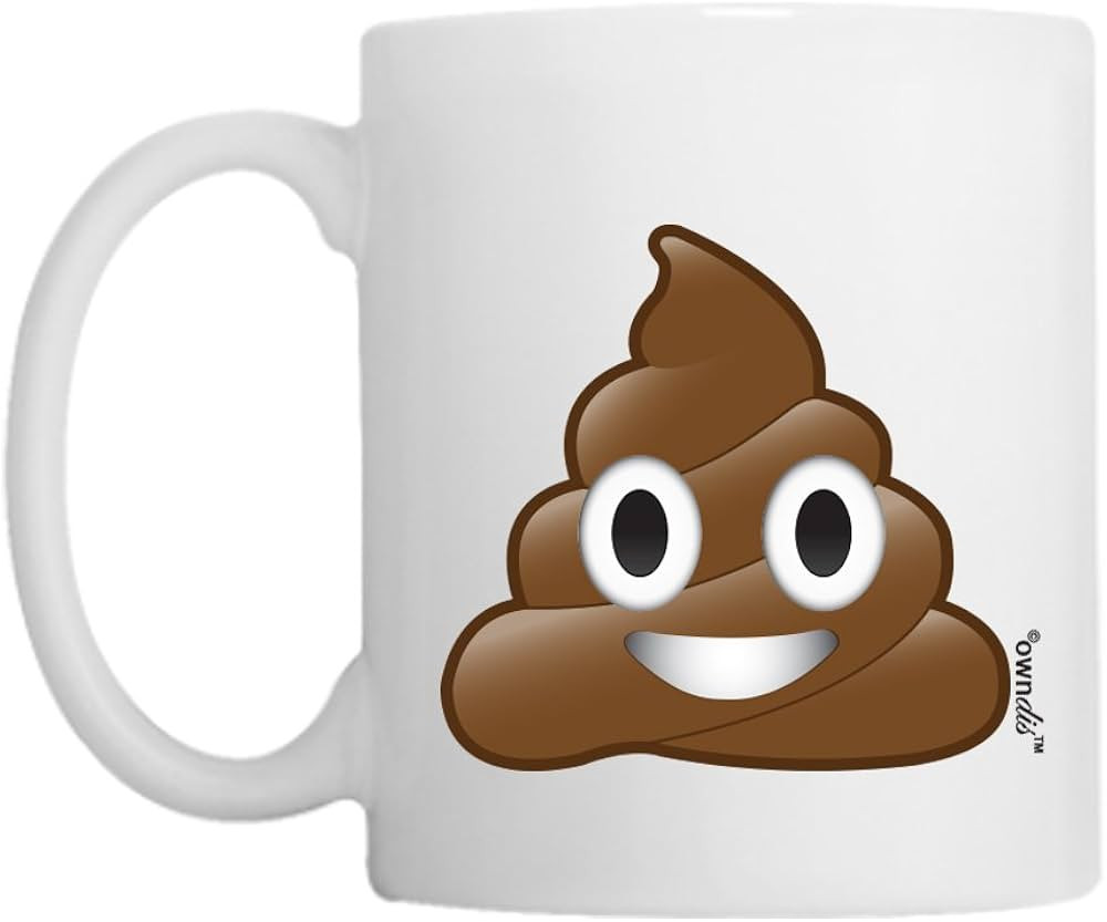 owndis Mug Poo Poop Face Text Image Coffee Mug-0002-White | Amazon (US)