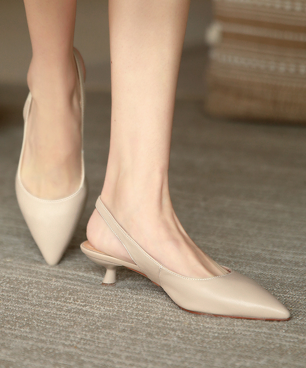 Apricot Pointed-Toe Leather Slingback - Women | Zulily