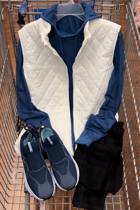 Walmart outfit idea featuring one of the best tunic tops! Super soft, midweight, thumb holes, hood, fits tts I got a Small and it’s long enough for leggings. 
Leggings run small for me I’m 5’8” and got a medium. 
Sneakers go down half size, easy slip on style, comfy!
