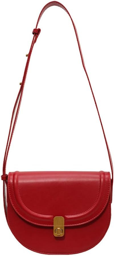 Clean Girl Aesthetic Saddle Bag for Women Faux Leather Small Vintage Crossbody Purse Satchel Bag ... | Amazon (US)