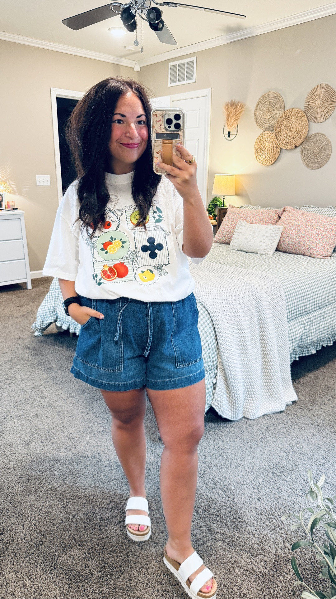 A graphic tee, but make it colorful 🍋🍓🍊✨ This fruit graphic tee fits true to size, is made from soft, breathable 100% cotton, & is the perfect piece to throw on with your favorite denim shorts all summer long! ☀️💕 

 #amazonfinds #graphictee #summerstyle #casualoutfit #amazonfashion #colorfulstyle #LTKootd #LTKSeasonal #LTKMidsize