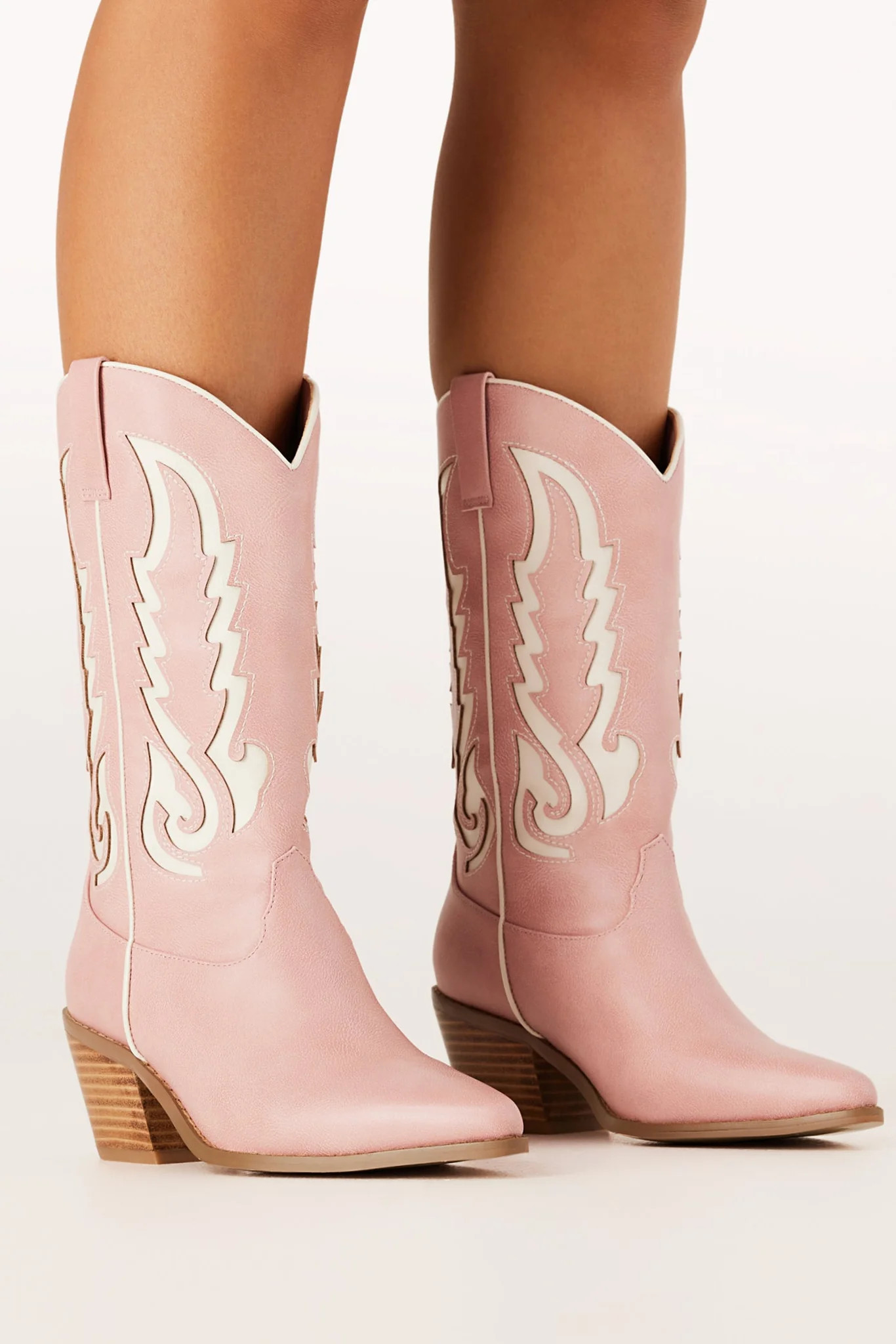 Norva Cowboy Boots - Pink/Ivory | Petal & Pup (US)