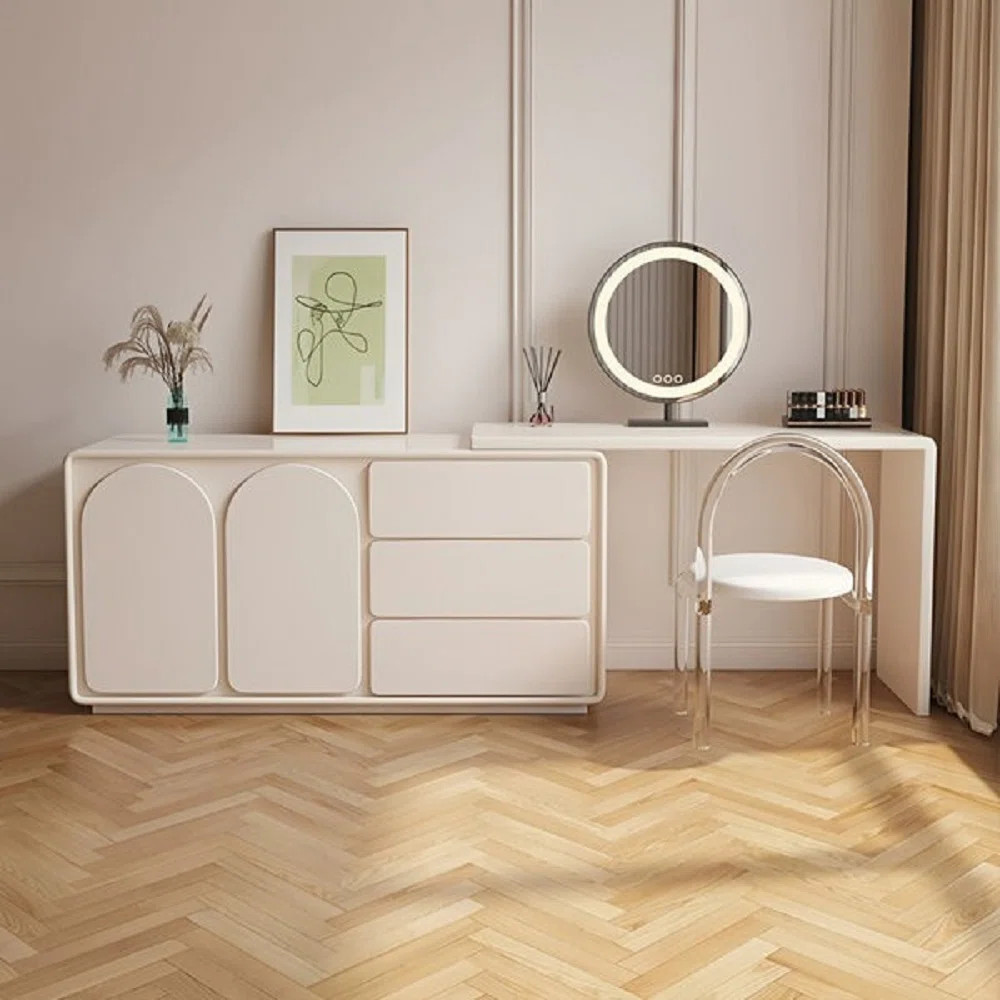 Extendable 55.11"-110" Makeup Vanity with Storage Space | Wayfair North America