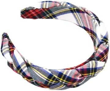 Amazon.com : Bellefixe Christmas Headband | Headbands for Women & Girls | Red & White Tartan Plai... | Amazon (US)