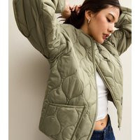 Women's Light Khaki Quilted Padded Jacket New Look | New Look (UK)