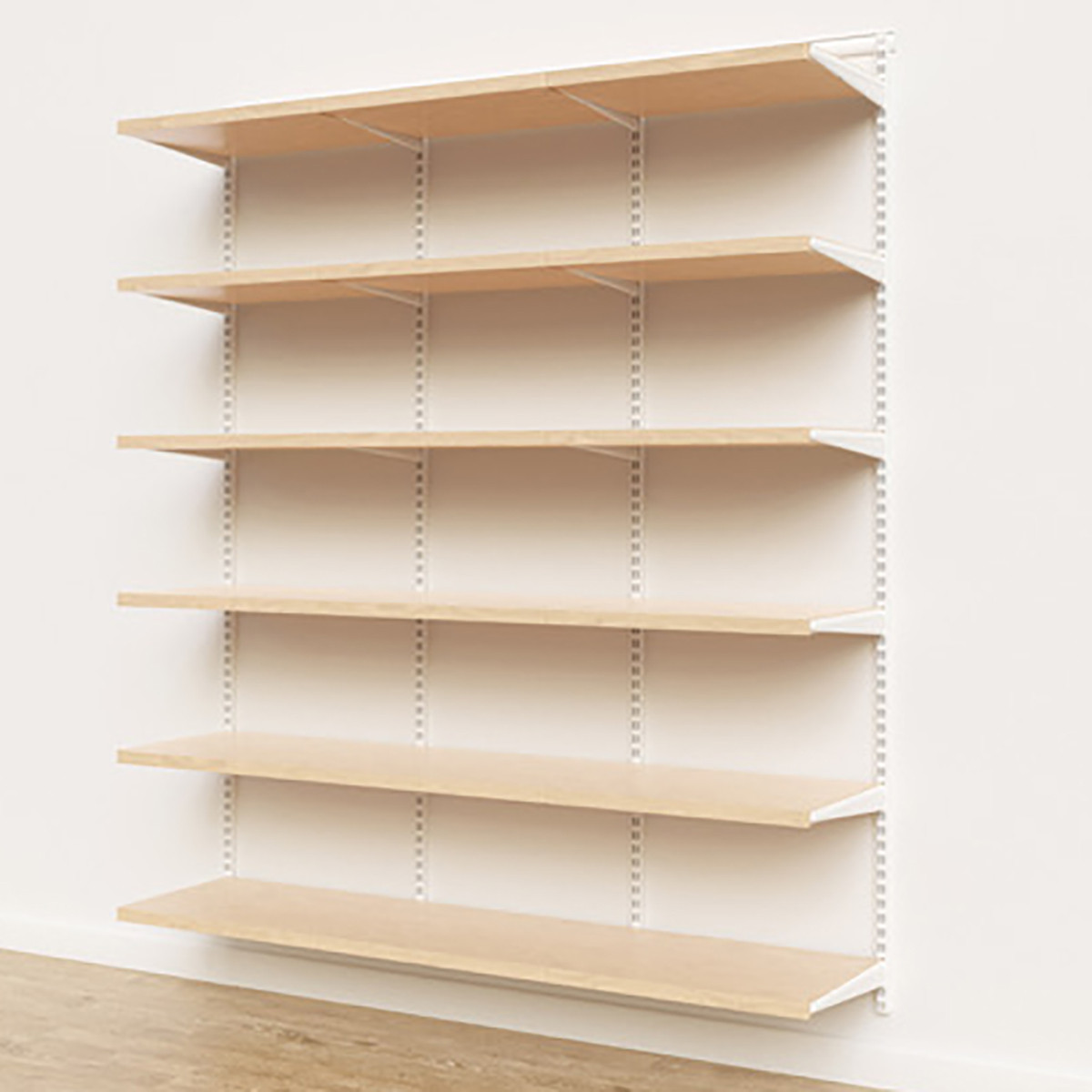 Elfa Decor 6' Basic Shelving White and Birch | The Container Store