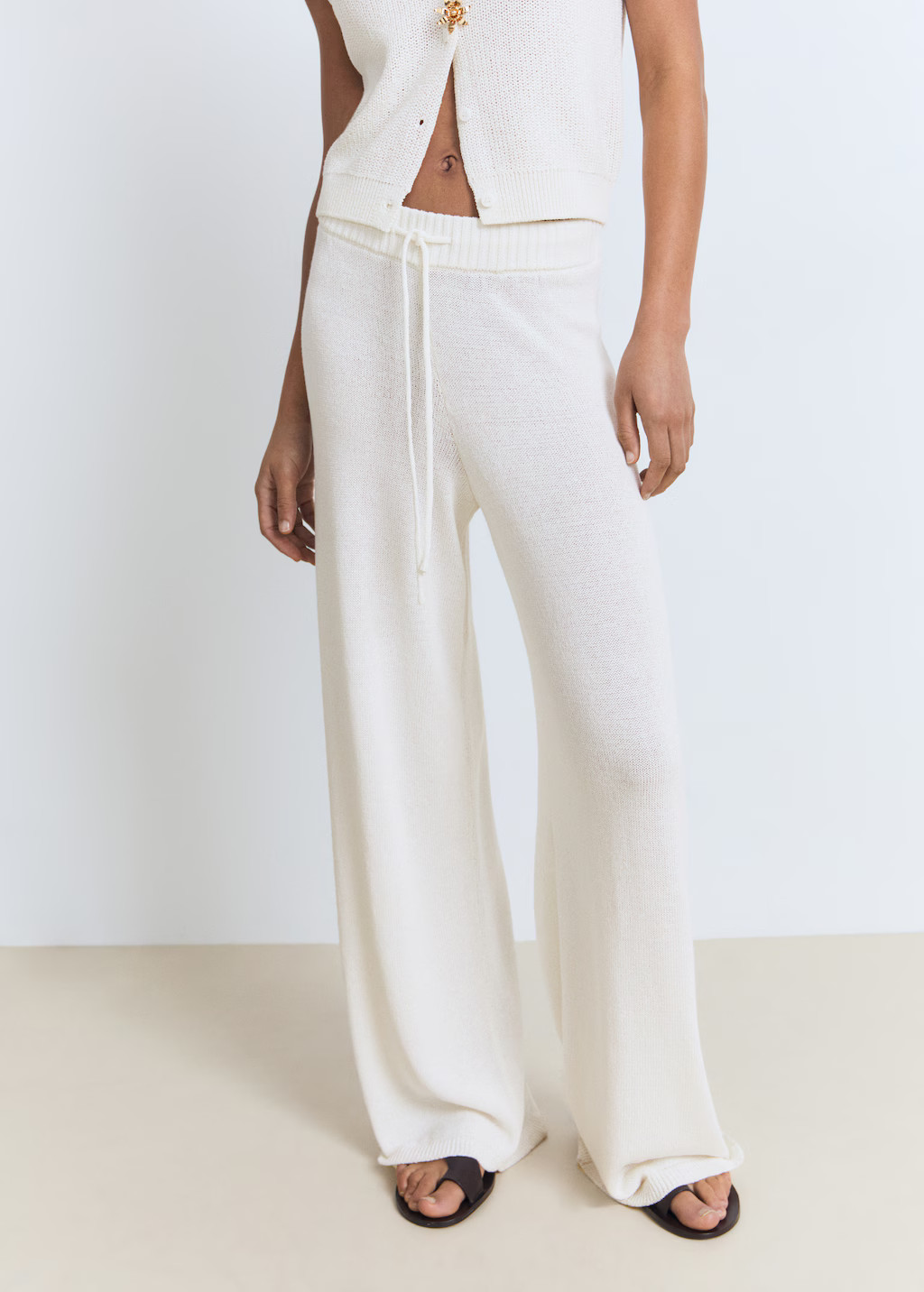 Openwork knitted trousers - Women | MANGO USA | Mango (US/MX/AU)