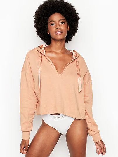 Sueded Fleece Crop Hoodie | Victoria's Secret (US / CA )
