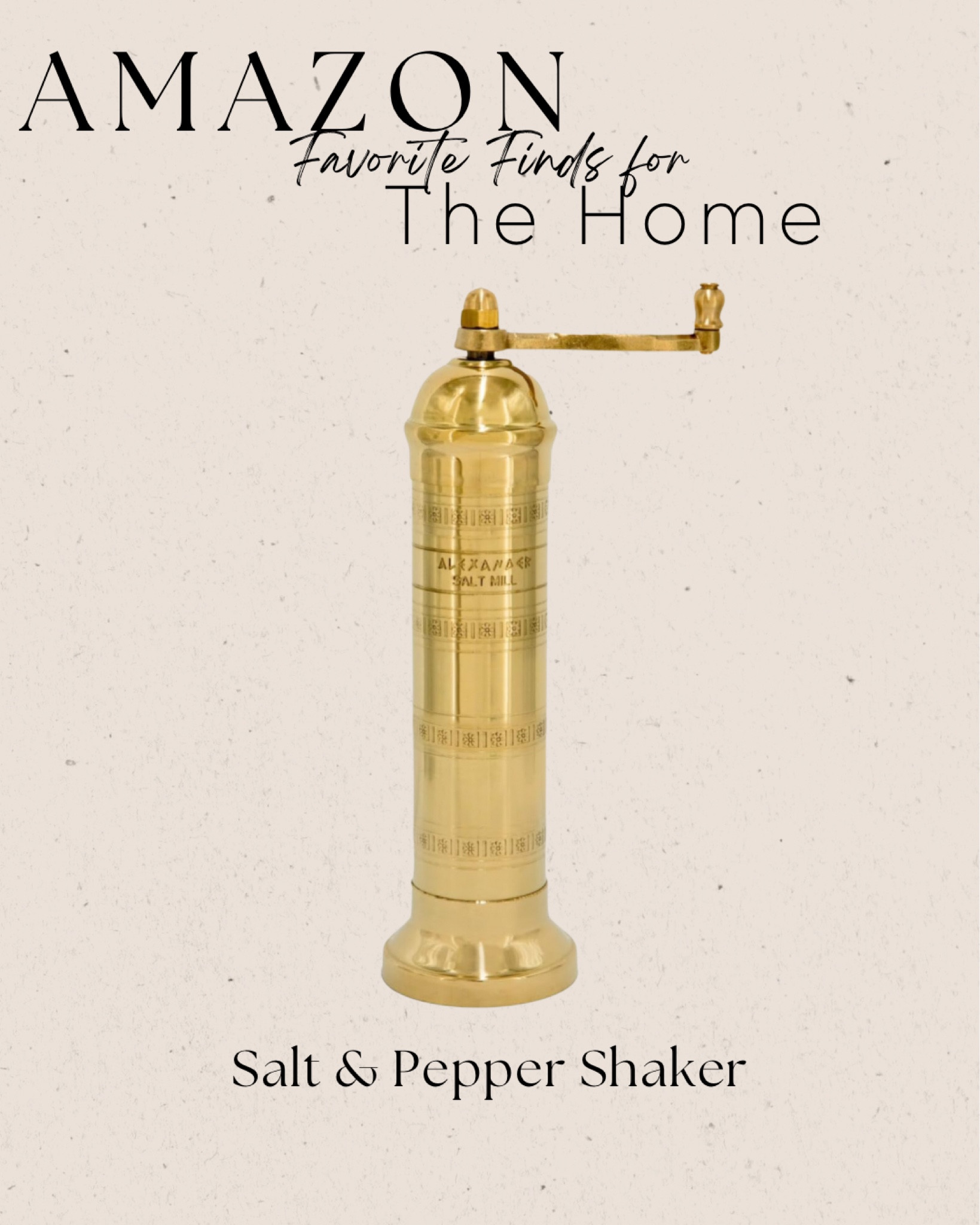 Amazon Brass vintage inspired salt and pepper grinders! 

#LTKHome #LTKFindsUnder100 #LTKFamily