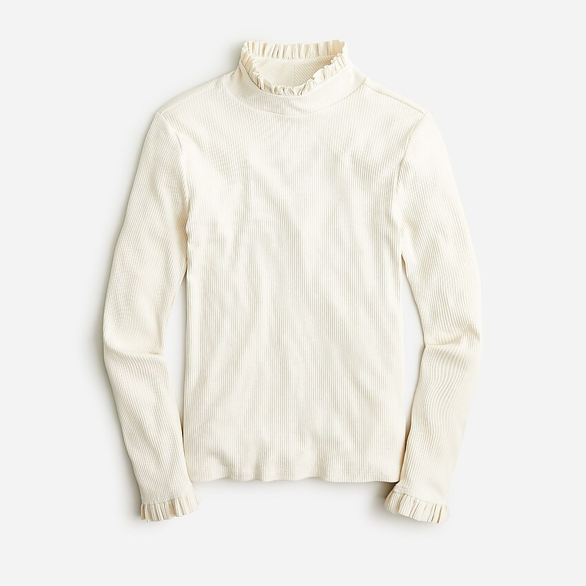 Vintage rib ruffle mockneck | J. Crew US