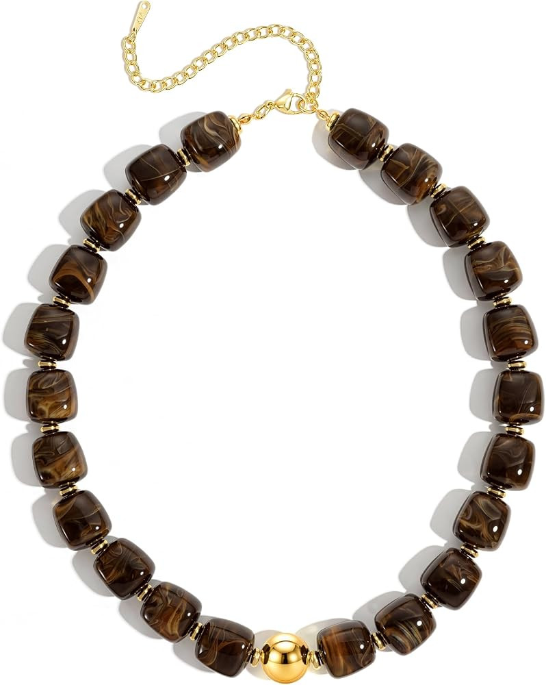 Ritach Chunky Beaded Necklaces for Women - Colorful Large Square Acrylic Beaded Necklace Chunky S... | Amazon (US)