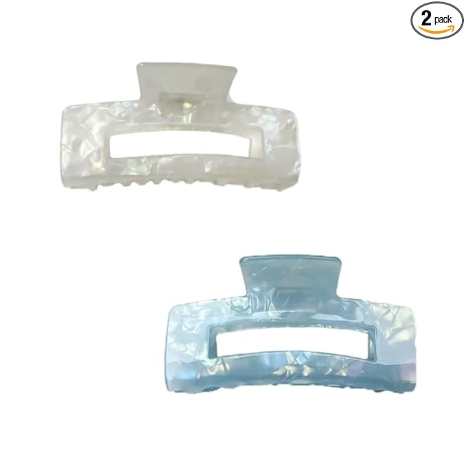 2pcs Large Hair Claw Clips for Thick Hair, Tortoise Hair Clips, Acrylic Celluloid French Butterfl... | Amazon (US)