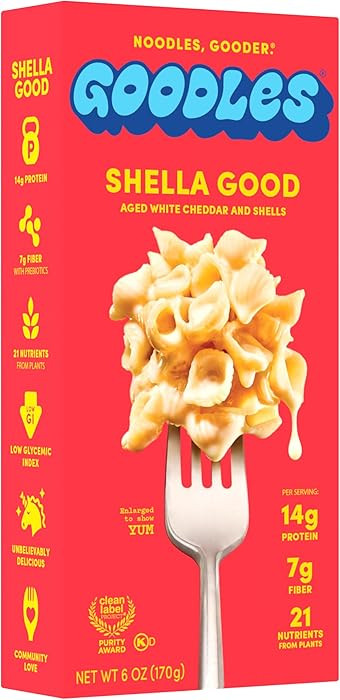 Goodles Shella Good Aged White Cheddar and Shells Pasta - Nutrient Packed with Real Cheese, Fiber... | Amazon (US)
