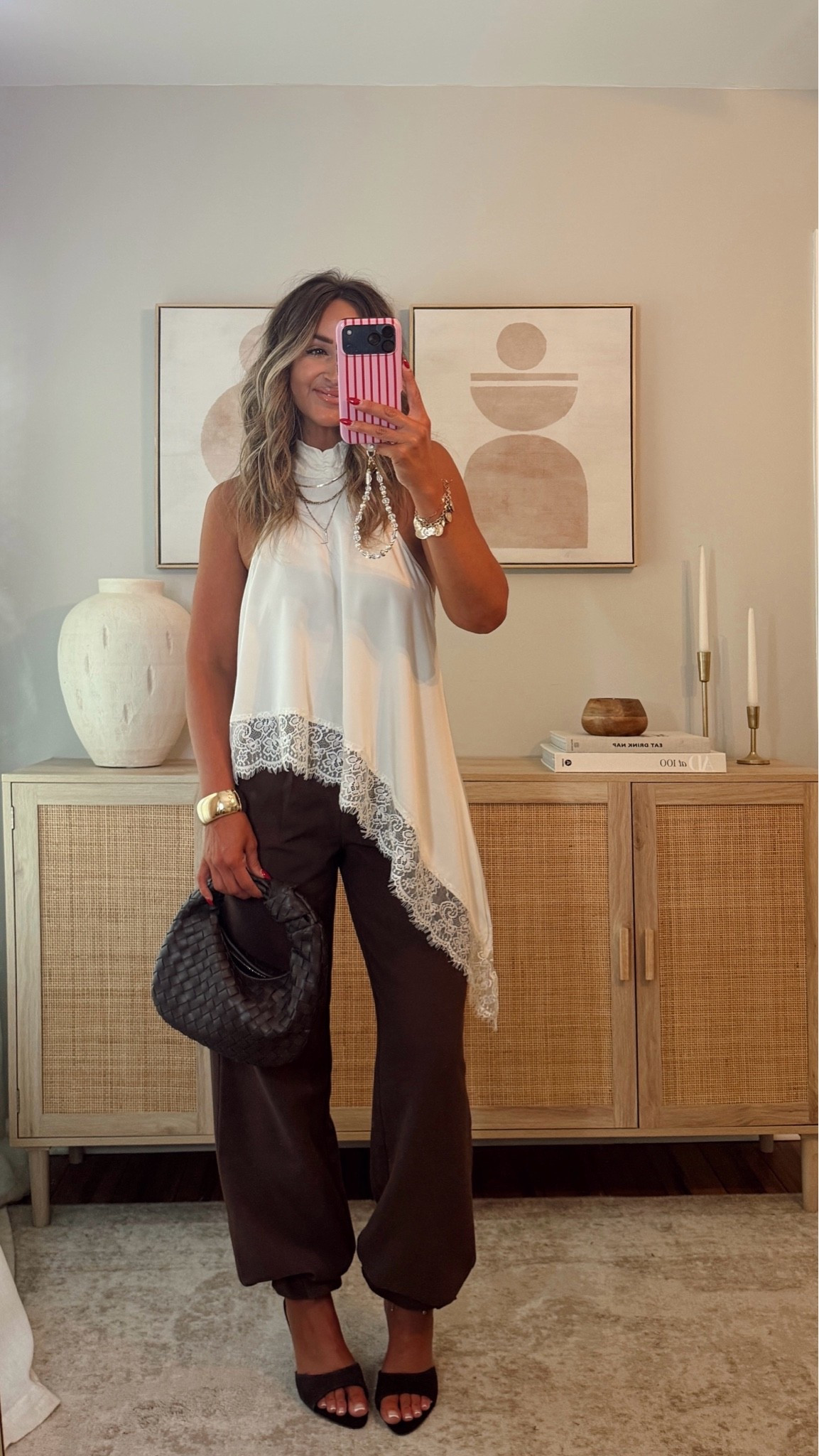 date night inspo🌙 wearing my favorite @abercrombie  trousers + did the hair tie hack to give the balloon look 👀 size S top, size 4 pants, curve love. summer outfit, date night outfit, amazon fashion

#LTKootd