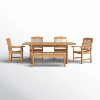 Summerton Rectangular 6 - Person, 6-Piece Teak Outdoor Dining Set | Wayfair North America