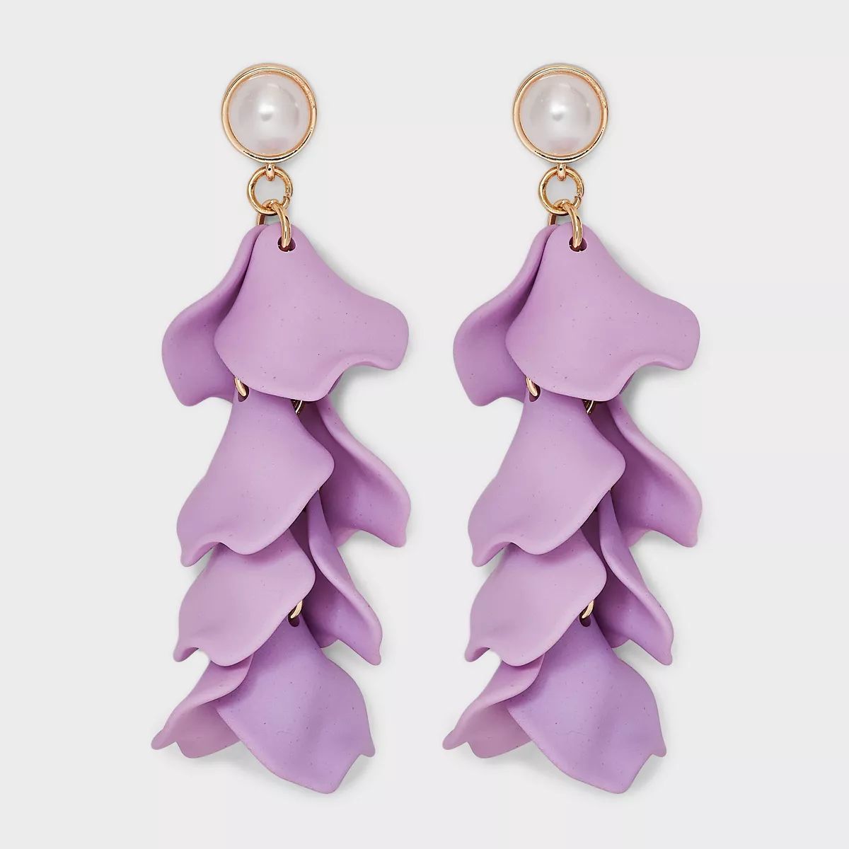 Linear Flower Pearl Earrings - A New Day™ | Target