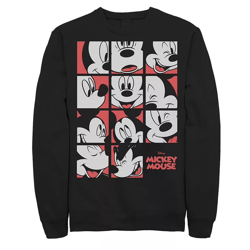 Men's Disney's Mickey Mouse Expressions Boxes Sweatshirt, Size: Small, Black | Kohl's
