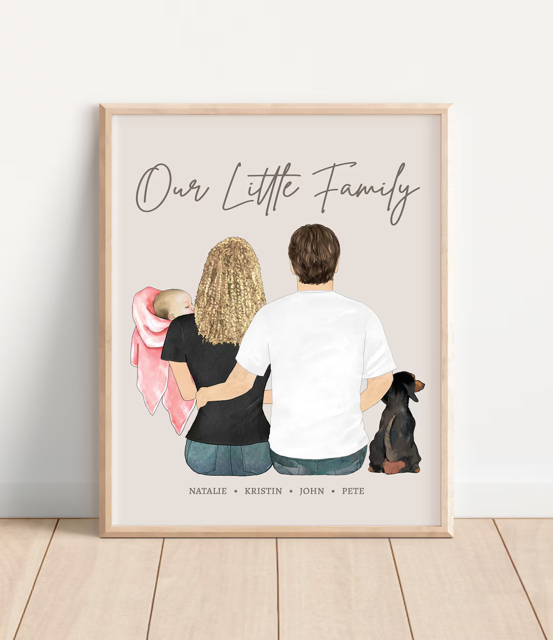 NEW MOM GIFT, Personalized Family Print, New Baby Family Portrait, Unique First Time Mom Gift, 1s... | Etsy (US)