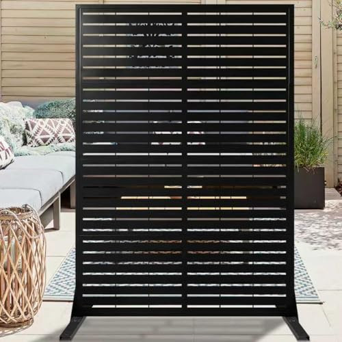 Metal Privacy Screen with Stand 72" x 44",Privacy Panels Outdoor,Decorative Fence Screen for Patio Screen Freestanding,Outdoor Privacy Panels for Deck, Porch and Balcony | Amazon (US)