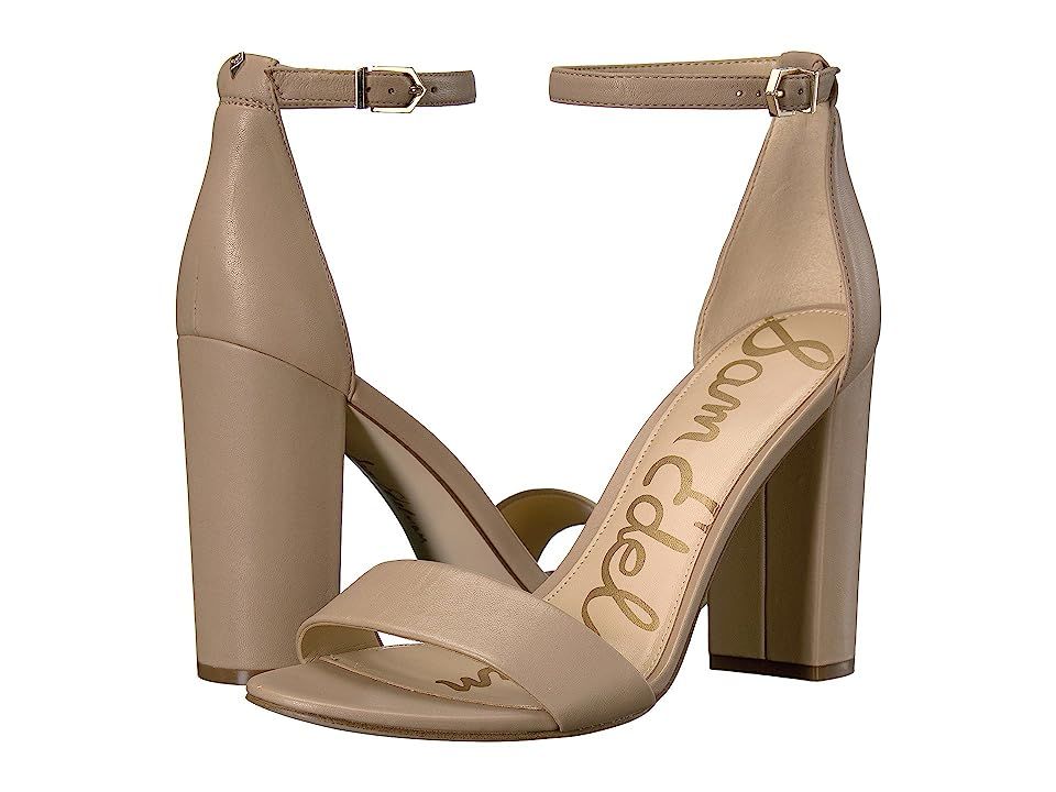 Sam Edelman Yaro Ankle Strap Sandal Heel (Classic Nude Leather) Women's Dress Sandals | Zappos