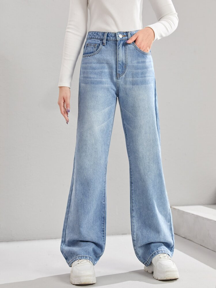 SHEIN Teen Girls Wide Leg Jeans | SHEIN