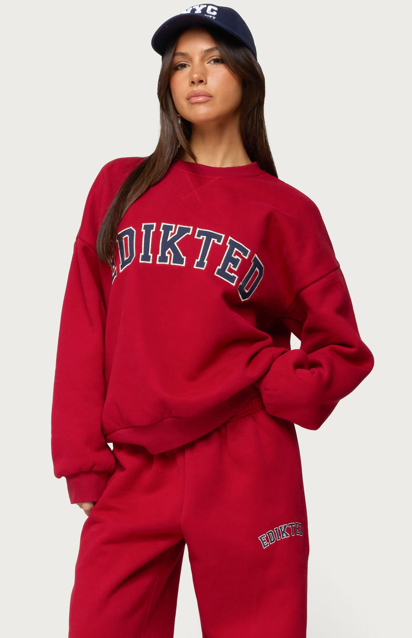 Women's Edikted Major Sweatshirt in Red - Size Medium | PacSun