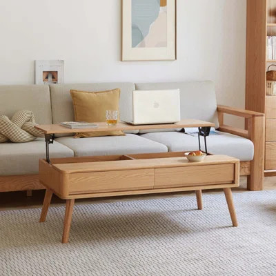 Solid Oak Wood Top Coffee Table with Lift Top | Wayfair North America