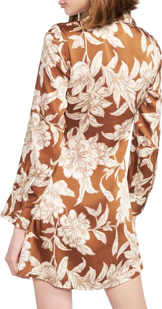 Angelia Floral Long Sleeve Mini Shirtdress | Nordstrom