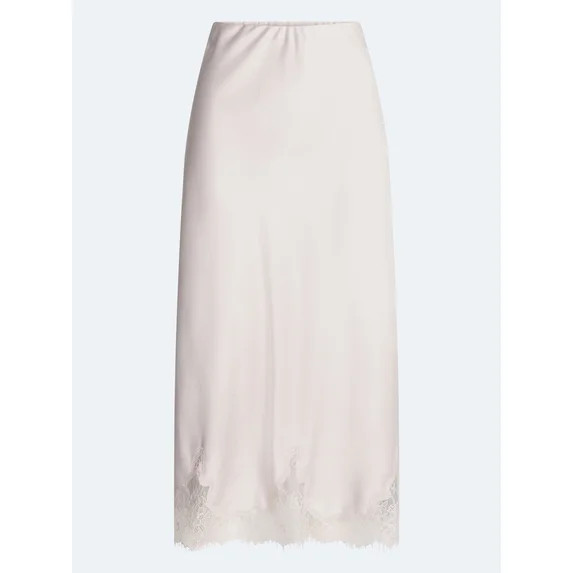 Scoop Women's Midi Slip Skirt with Lace Trim, Sizes XS-XXL | Walmart (US)