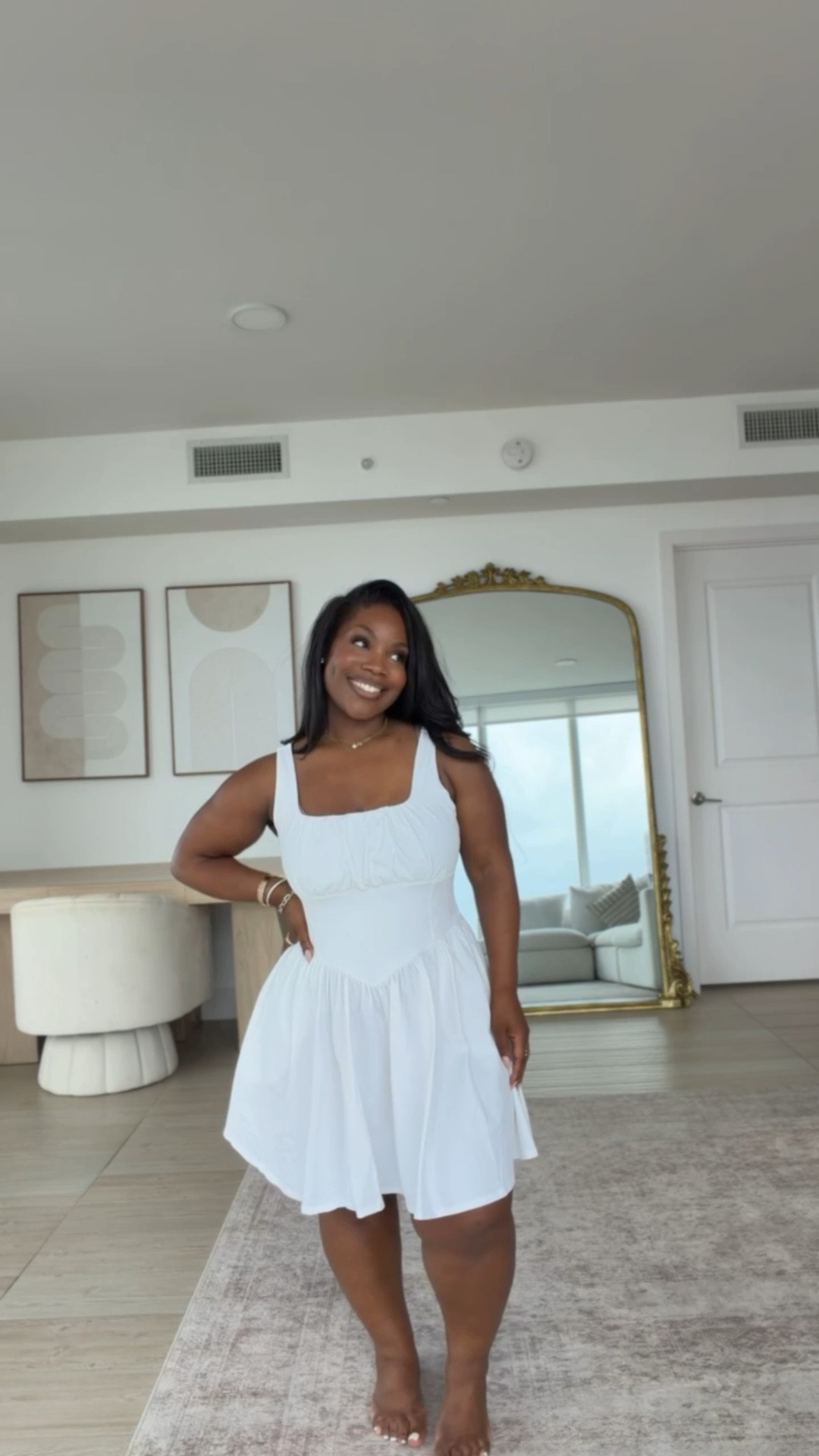 New white dress from @Express just in time for Spring. 🤍

Sizing Details:
Denim Dress: L
White Dress: L (could size down)
Snake Print Dress: L
Tiger Print Dress: L

#LTKMidsize #LTKgrwm #LTKPetite