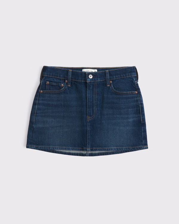 Mid Rise Denim Mini Skirt | Abercrombie & Fitch (US)