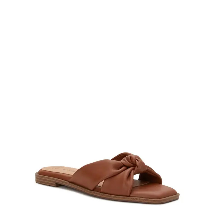 Time and Tru Women's Two Band Knot Sandals - Walmart.com | Walmart (US)