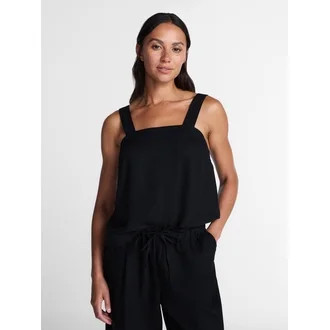 Time and Tru Women's Linen Blend Square Neck Tank Top, Sizes XS-XXXL | Walmart (US)