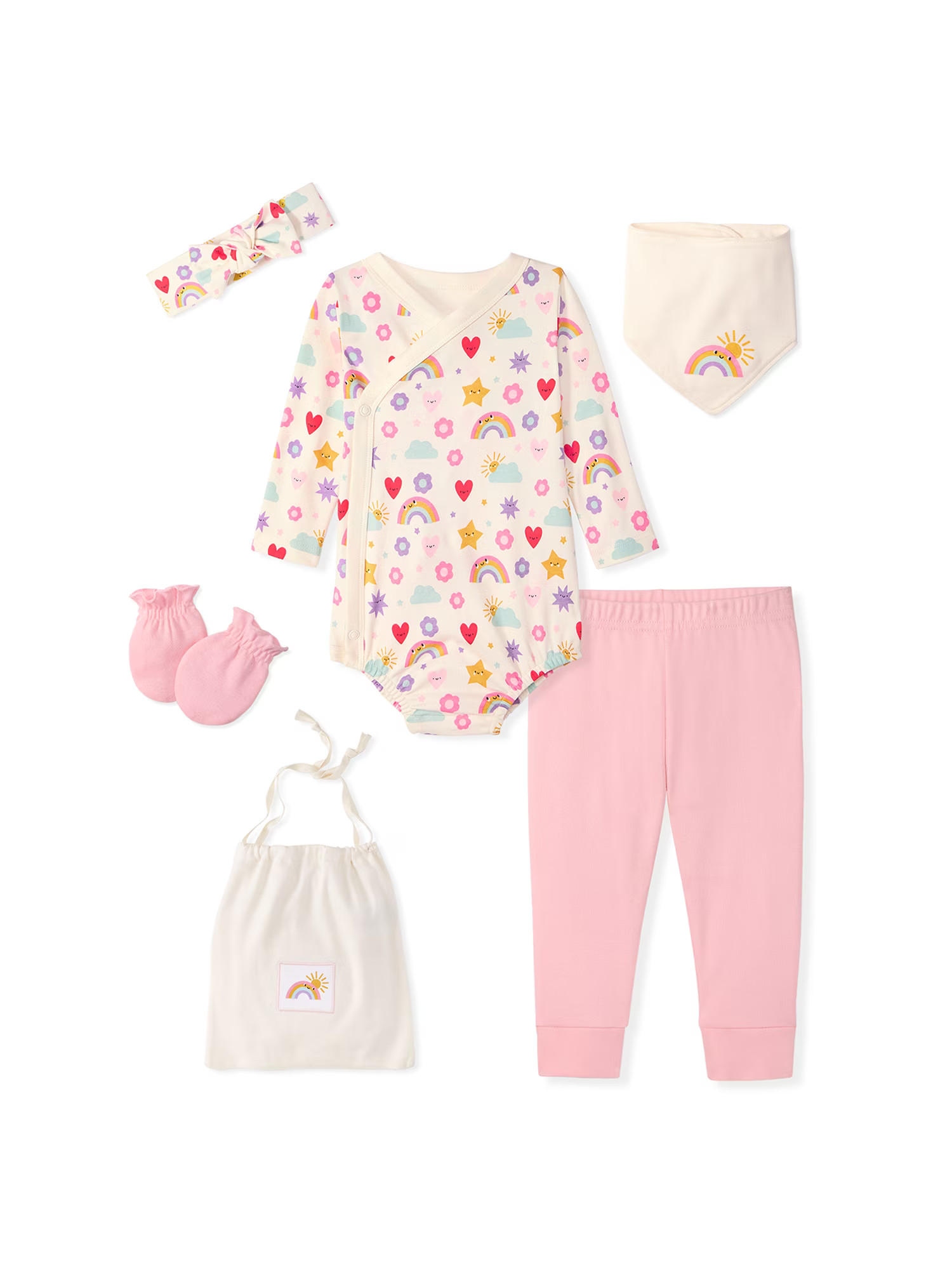 Garanimals Newborn & Baby 100% Cotton Newborn Essentials Set, Sizes Newborn\u20139M, 5-Piece | Walmart (US)