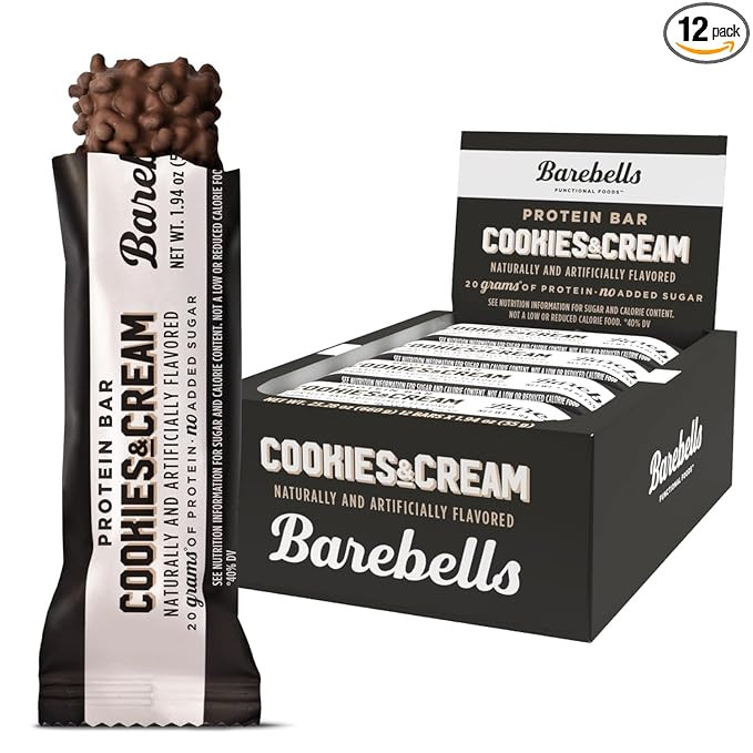 Barebells Protein Bars Cookies & Cream - 12 Count, 20g High Protein Treats - Chocolate Nutrition ... | Amazon (US)
