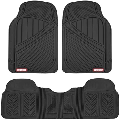 Motor Trend FlexTough Performance All Weather Rubber Car Floor Mats - 3 Piece Floor Mats Automoti... | Amazon (US)